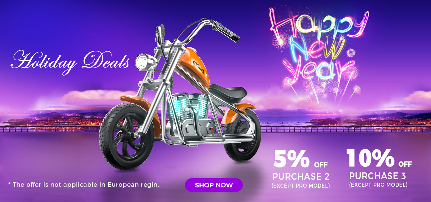 HYPER GOGO Cruiser 12 Plus - Premium Junior Chopper E-motorcycle